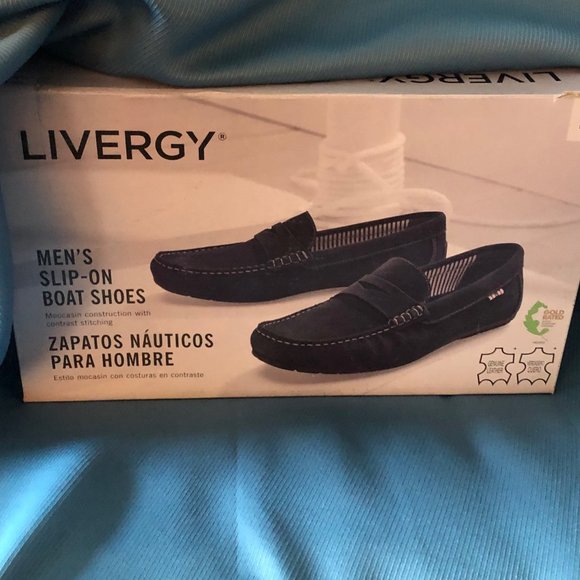 Livergy Mens Slip On Boat Shoes Constructed with Contrast Stitching Navy Size 12 - Picture 4 of 4